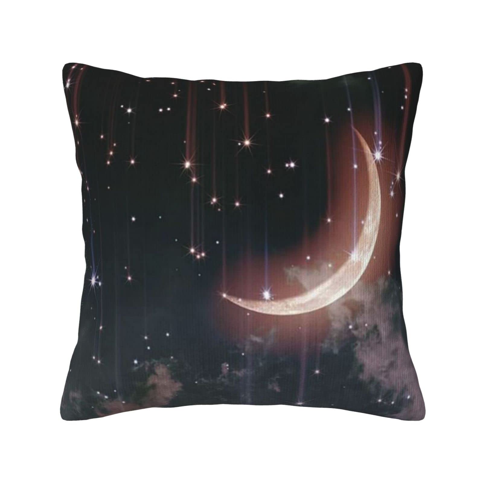 Coussin velours côtelé 50x50cm nuit étoilée pour une ambiance cocooning de chambre