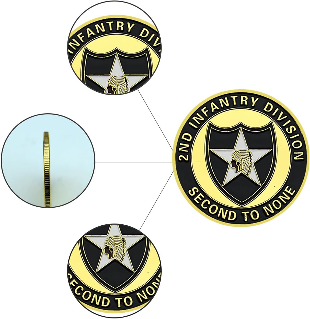 2nd Infantry Division Challenge Coin - Military Coin with US Army Seal, 1.57 Inches, Collectible & Symbolic Gift for Veterans and Military Enthusiasts