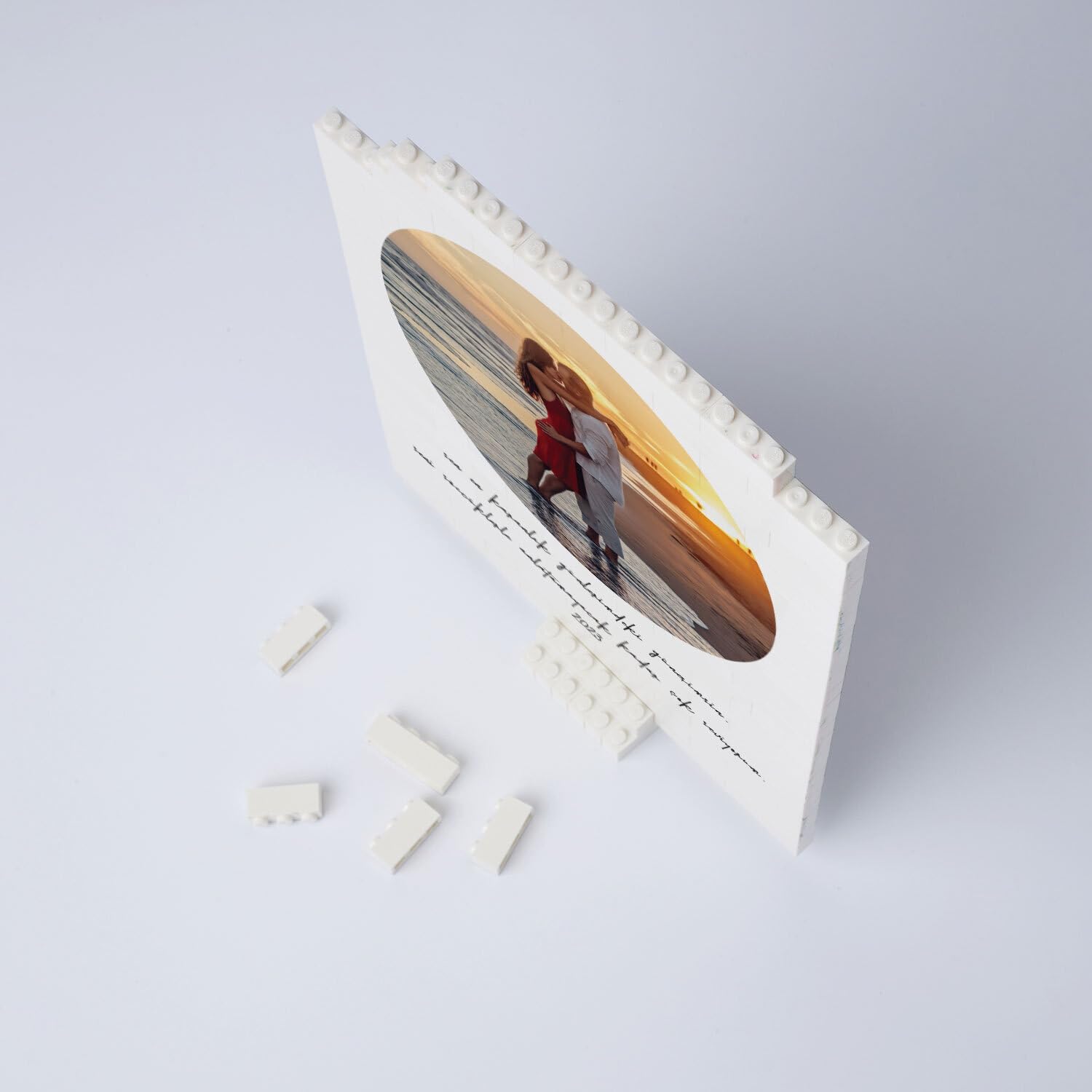 Photo Block Puzzle, Personalized Picture Puzzle, Custom Photo Puzzle, Unique Photo Gift, Building Blocks, Christmas, Anniversary, Engagement, Boyfriend, Girlfriend, (144 Piece - Photo & Text)