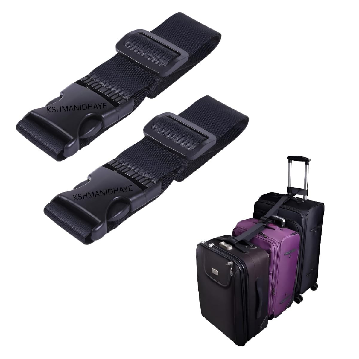 KSHMANIDHAYE Add a Bag Luggage Strap 1.5" x 20" Adjustable Suitcase Belt Travel Attachment Travel Accessories for Connect (2)-image-6