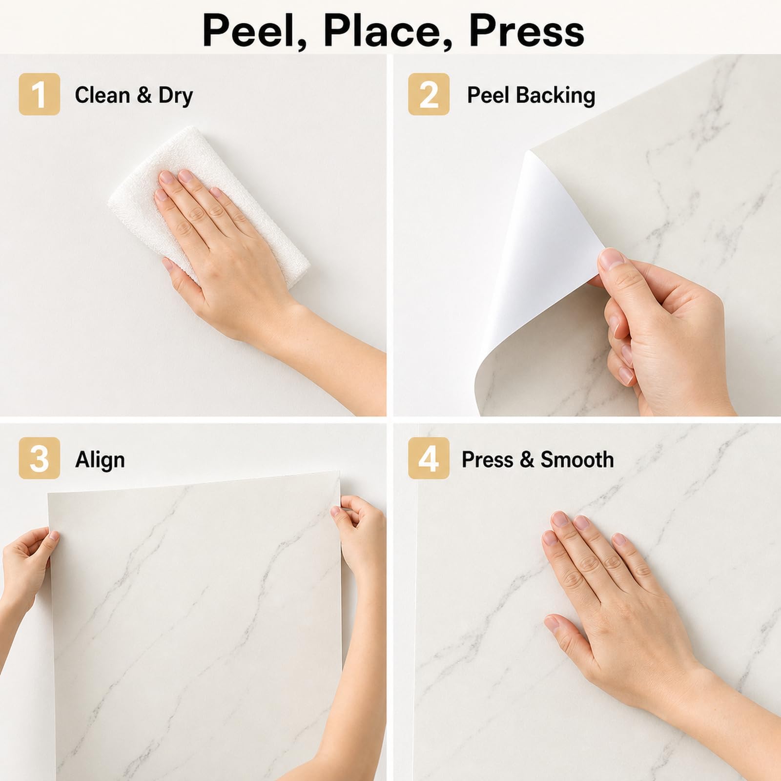 Carta da Parati Adesiva Effetto Marmo,Pannelli Murali Effetto Marmo,Adesivi per Piastrelle in Marmo,Resistente Allumidità,Removibile,per Cucina,Tavoli,Pareti E Bagno
