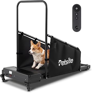PETSITE Dog Treadmill, Pet Dog Running Machine for Small & Medium-Sized Dogs, Pet Fitness Treadmill with LCD Display Screen, 220 LBS