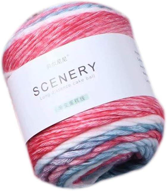 100g Hand Knitting Cake Yarn Gradient Ombre Colorful Crochet Woven DIY Knitting Wool Thread