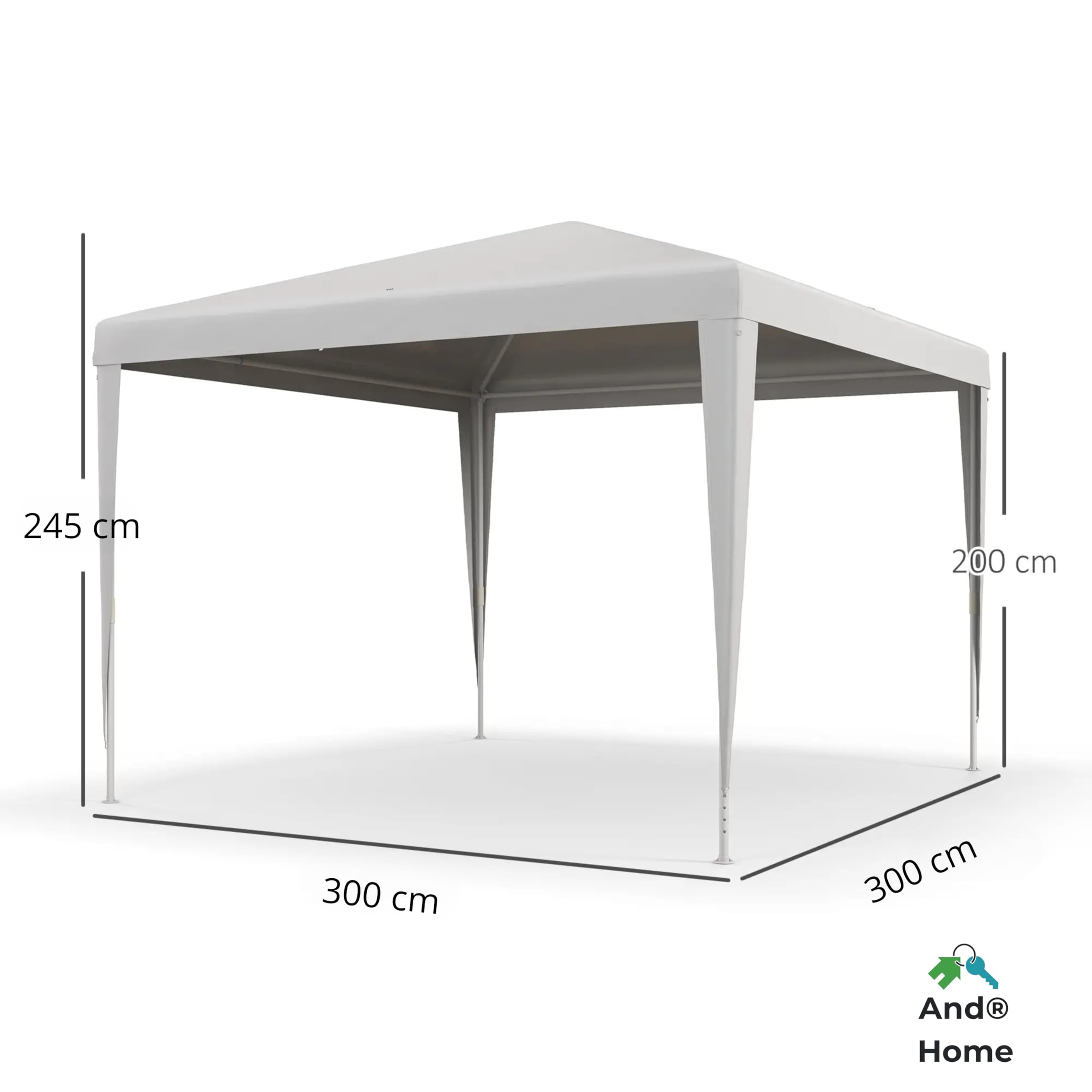 Gazebo 3x3 m BIANCO - MONTAGGIO FACILE - da Giardino con Copertura Anti-UV 100%, Gazebo 3x3 Pieghevole Impermeabile e Portatile, Ideale Per Feste, Barbecue, Mercatini e Eventi