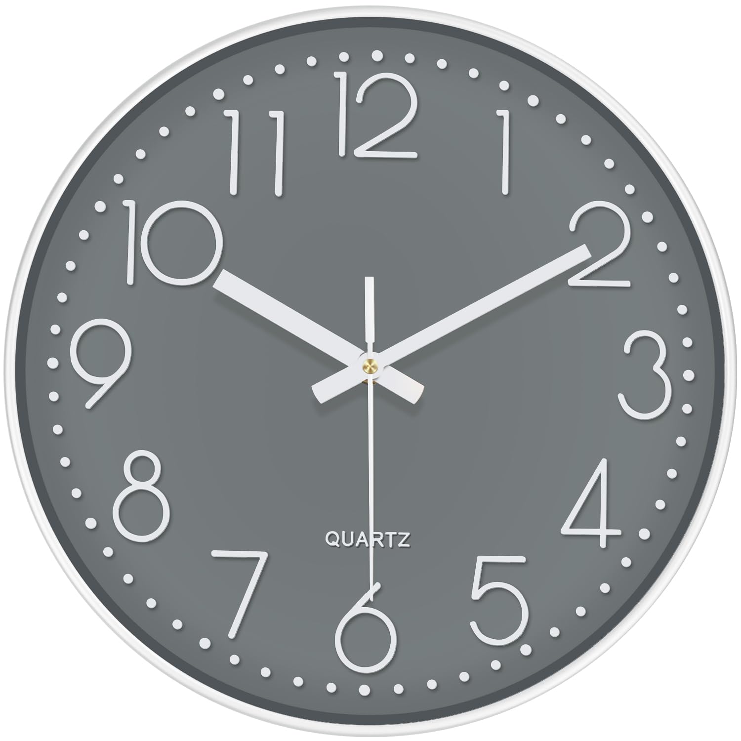 Mabpedo Wall Clock, Silent Wall Clocks Battery Operated 10 Inch Modern Non Ticking Analog Clock with Large Numerals Tempered Glass Clocks for Bedroom,