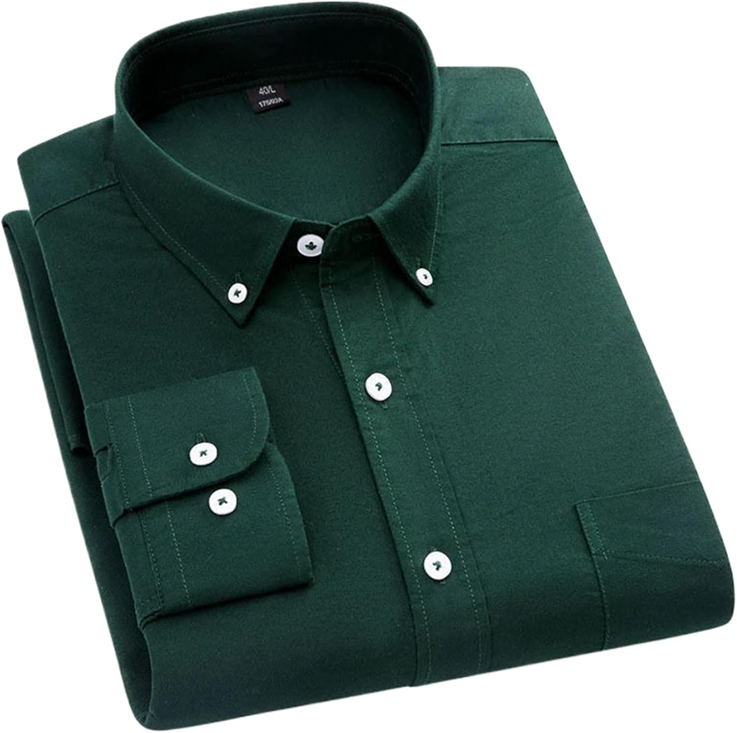 Long-Sleeve Shirt for Men Slim Fit Casual Top Solid Color Office Shirts