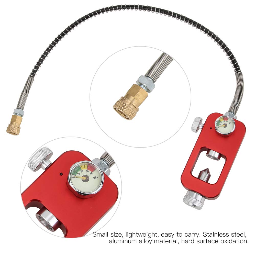 Fabater Adattatore per Immersioni Subacquee Portatile Adattatore per Bottiglia da Grande a Piccola da 8 Mm con Tubo per Cinturino per Immersione in Metallo