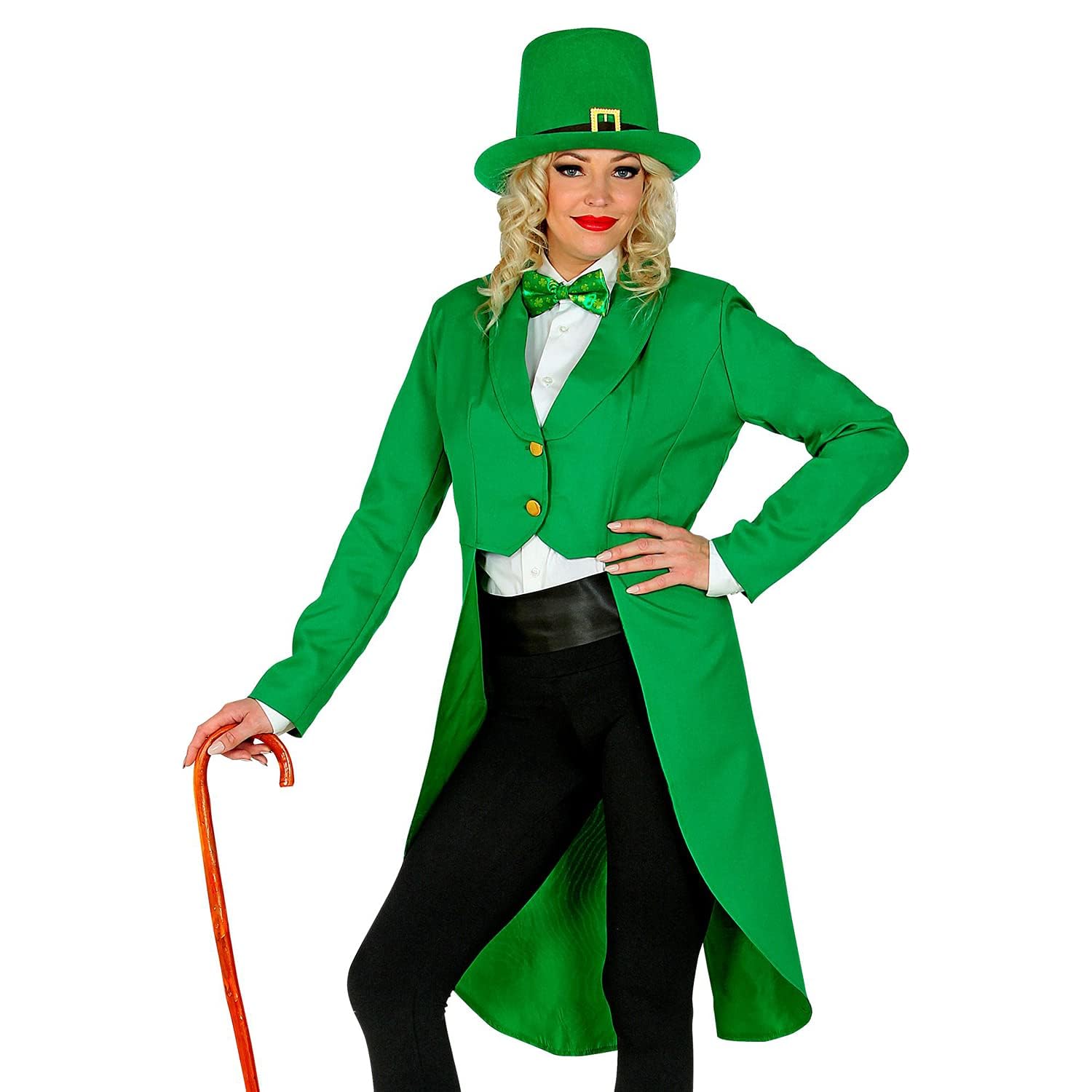 Widmann 48191 St Patricks Day Parade Dress for Women, Green, Irish Holiday,  Goblin, Circus Director, Costume, Carnival, Theme Party, Multicoloured, S -  BigaMart