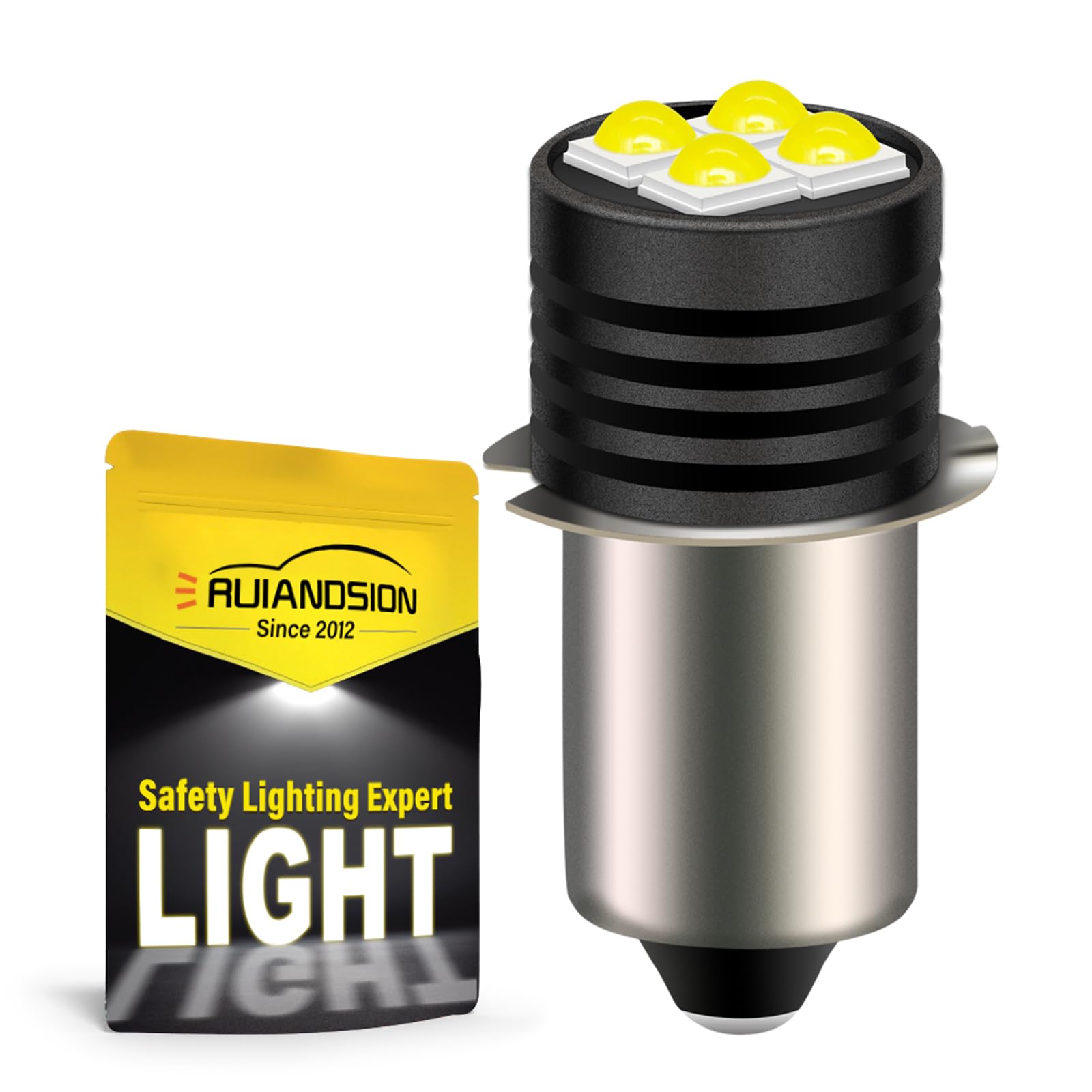 P13.5S / E10 Base LED Flashlight Bulb - 8 LEDs, 240 Lumen, 4.5-6V For Torches