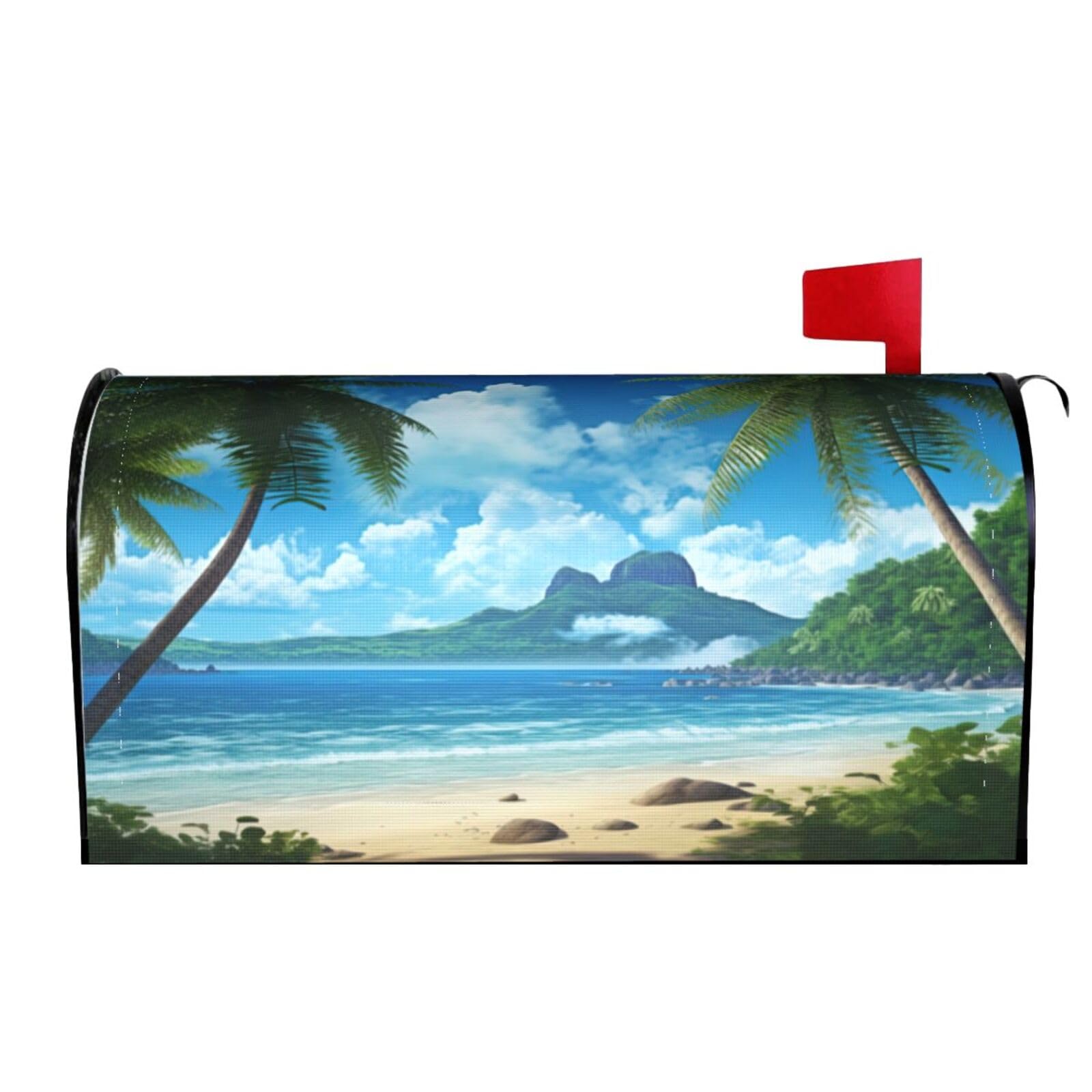 Summer Islands Beach Tropical Palm Tree 04 Mailbox Covers Magnetic Wraps Post Letter Box Cover Garden Home Decor