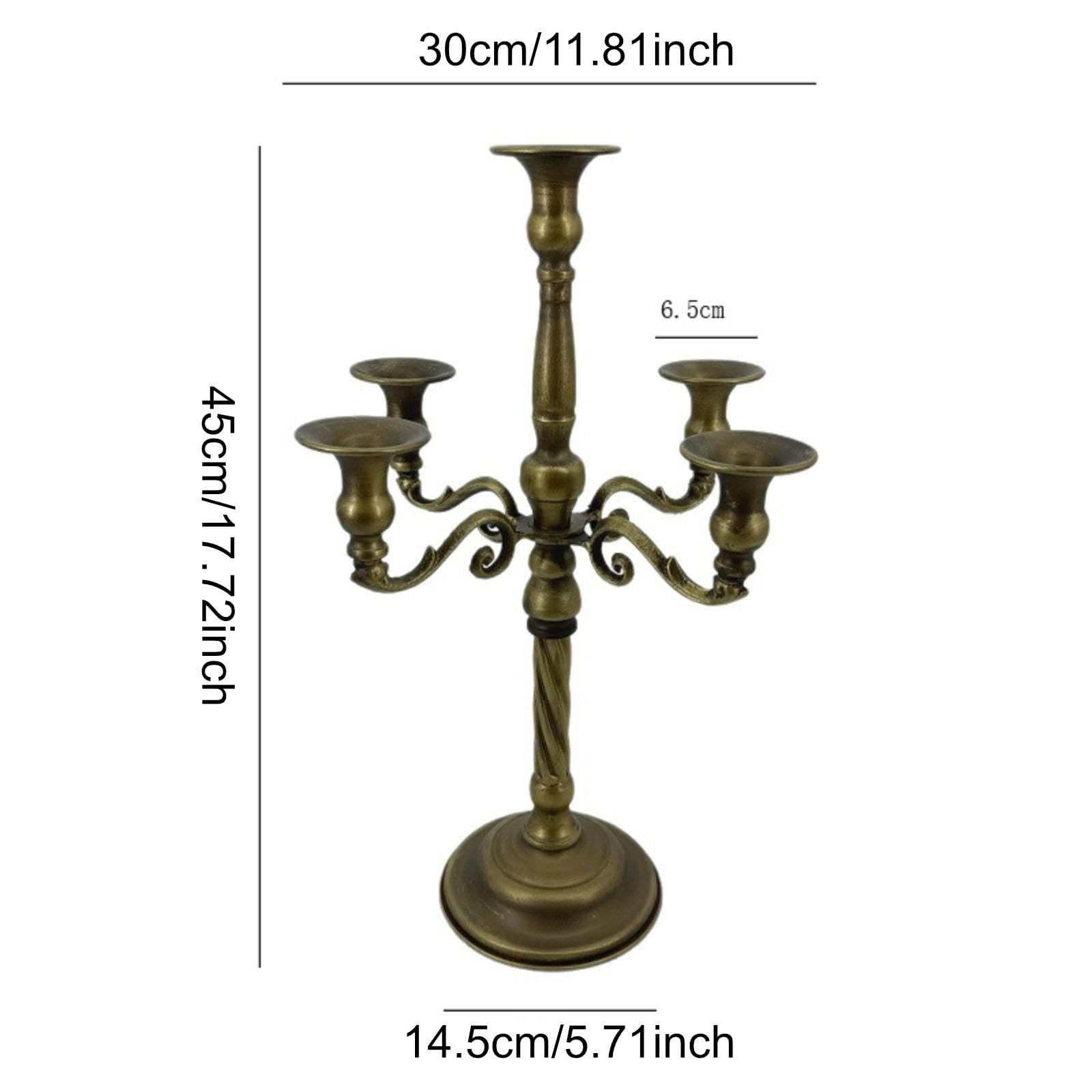 Candelabro de Metal Portavelas de Hierro Centro de Mesa Ornamental para Boda Salón Comedor Decoración Romántica Regalo de Fiesta Casa, 14.5 Cm X 45 Cm