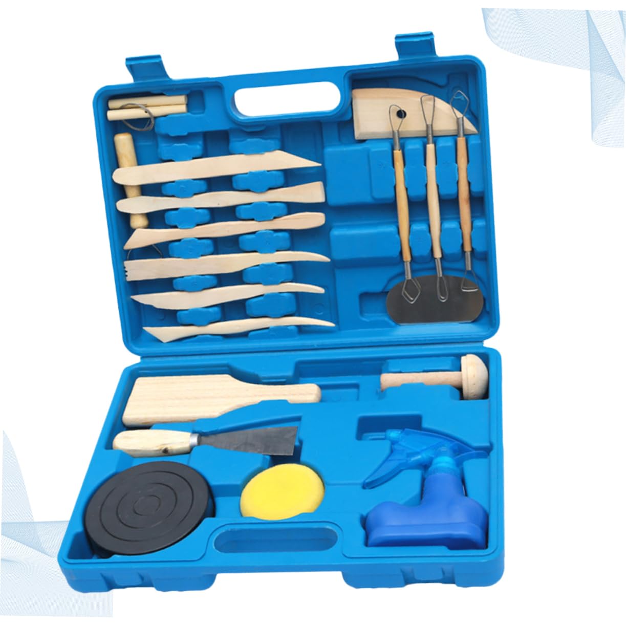 Uonlytech 19pezzi Strumenti per Scolpire Argilla Versatili Durevoli e Sicuri per Modellare Argilla Morbida e Figurine Artigianali con Utensili in Colori e Blu Progettati per Professionisti e