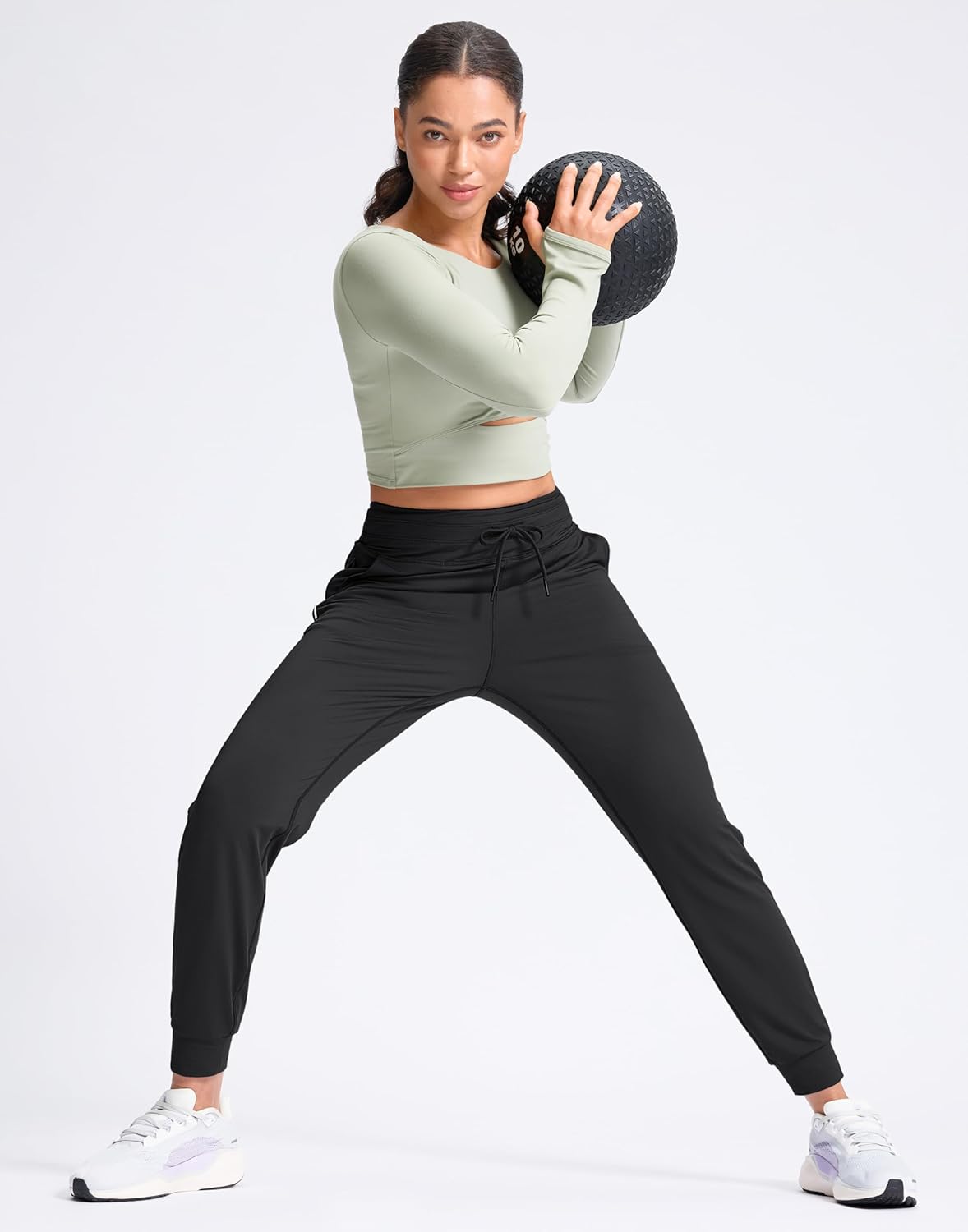 SANTINY Women's Sweatpants Joggers with Pockets Soft Stretch High Waisted Sweat Pants Lounge Running Athletic Workout Jogging - Image 7