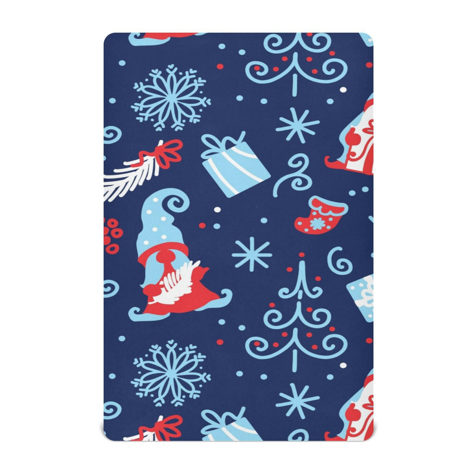 Moudou Christmas Gnome Playard Sheet for Boy Girls, Soft Breathable Fitted Toddler Sheet for Standard Playard Bed Mattress, 39 x 27 x 5 Inch