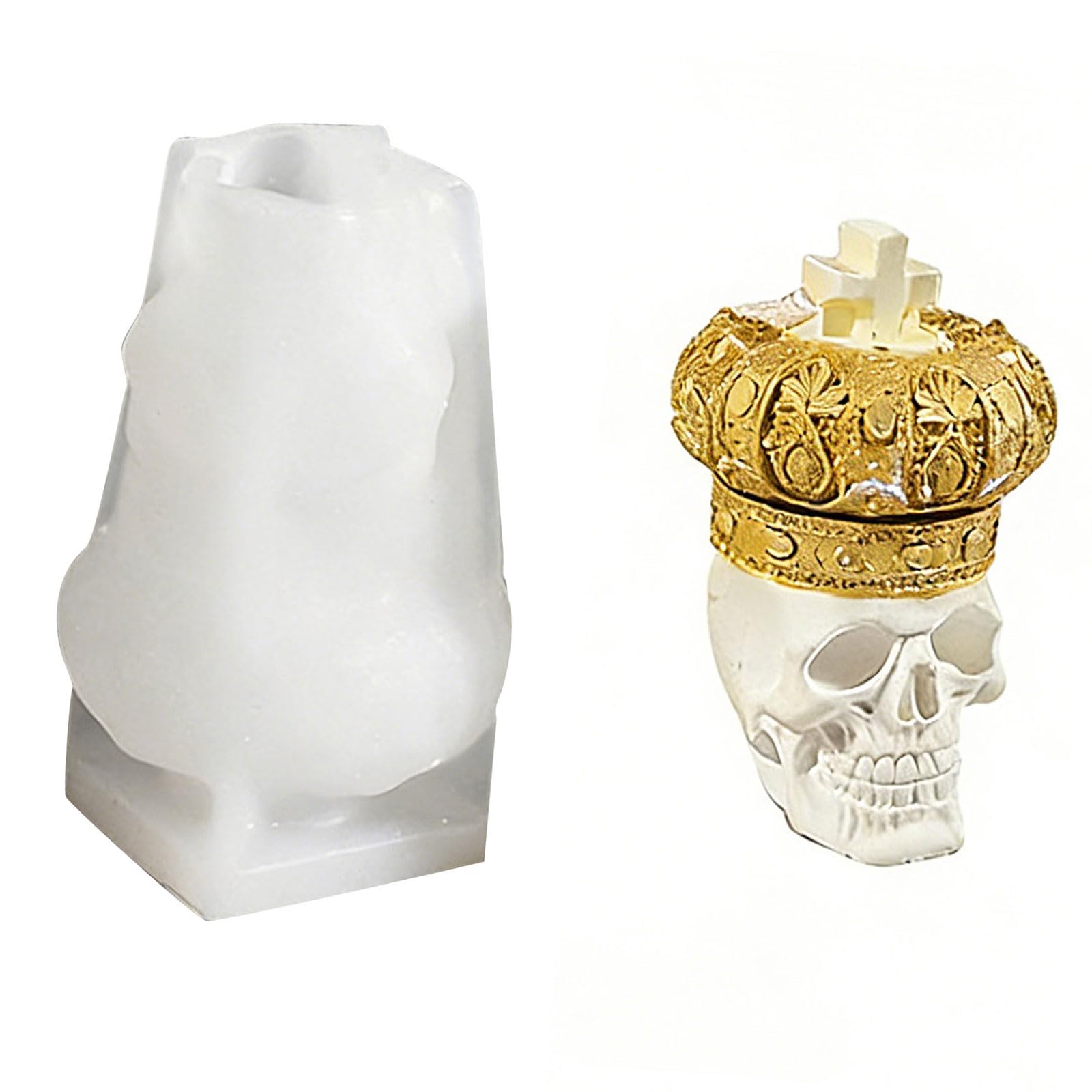 PANGBOER Creative Crucifix King Skull Ornament Mold for Resin Casting Projects Beginner Friendly Flexible Craft Mold