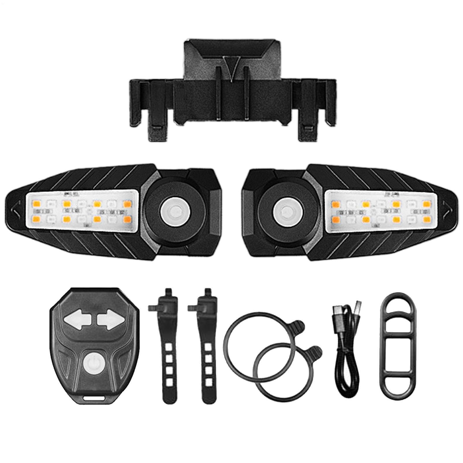 Bike Tail Light - 5 Modes Split Cycling Accessories, Wireless Remote Control Rear Lamp, Usb Rechargeable Safety Warning Signal | For Mountain Night Riding Electric Scooter Cycling Commuting Outdoor