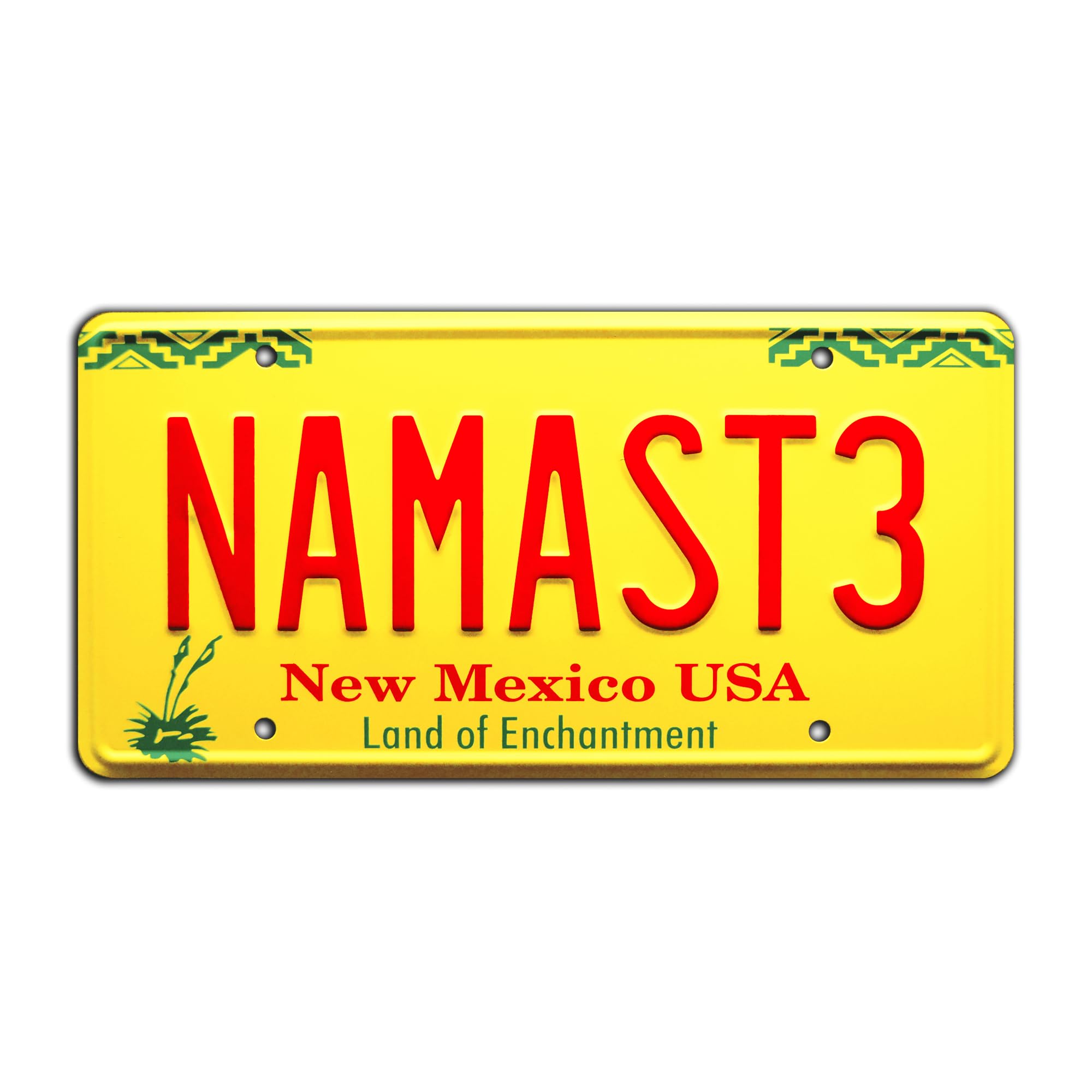Celebrity Machines | Howard Hamlin | Namaste | Vanity Plate, Stamped Aluminum, Metal Decorative Tag, Corrosion Resistant, Quality Novelty Sign, Wall Decoration, Wall Hanging