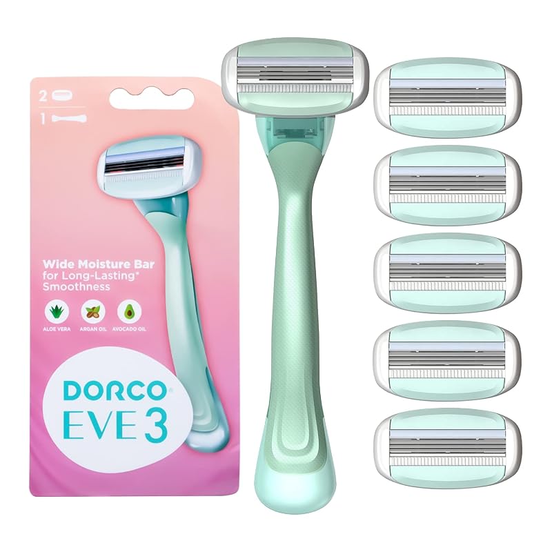 DORCO eve EVE3 aparelho de barbear feminino com cabo e 6 recargas