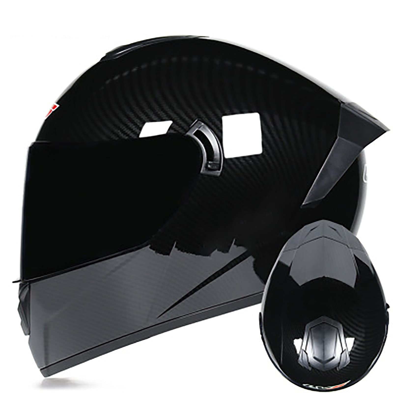 Casco per Moto, Casco Integrale per Donne Uomini Adulti Attrezzatura per Motociclisti Quattro Stagioni Universale DOT ECE con Doppia Visiera Parasole Donna Uomo B,S
