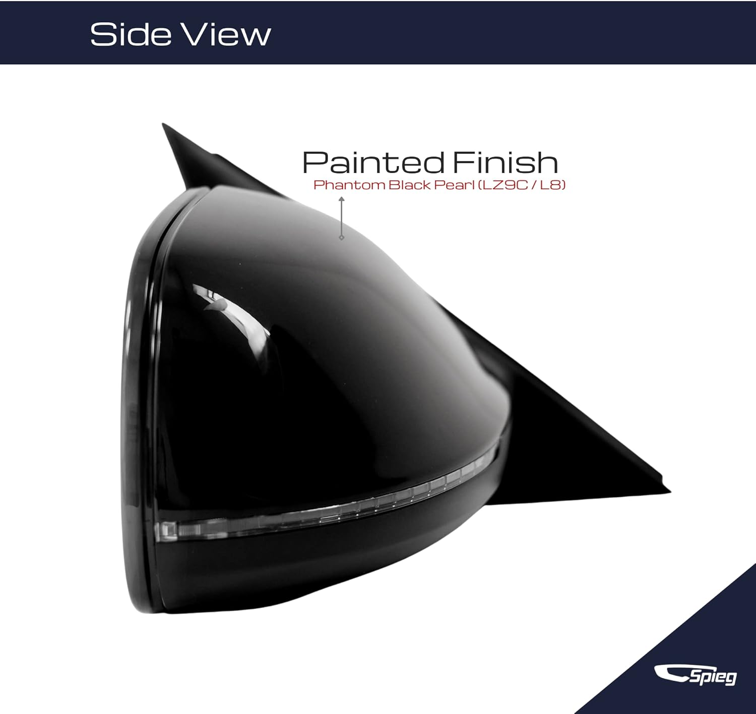 Spieg Passenger Side Mirror for 2009-2014 Audi Q5 Power Adjustment Heated Glass Auto Foldaway Puddle Lamp Turn Signal Phantom Black Pearl 9 Pins Right AU1321120