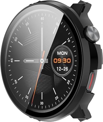 FitTurn Compatible with Mibro watch lite 2 Screen Protector Cases Replacement PC Slim Case Cover 3D Full Coverage Tempered Glass Screen Protector for Mibro watch lite 2 Watch (Black*3)