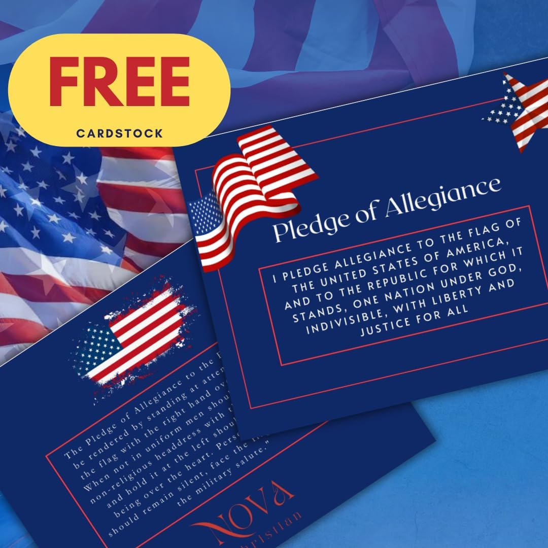 American Flag, 3x5 Ft, Extreme Heavy Duty 200D Pure Nylon, Double Sided, Outdoor Use, Embroidered, Extreme Weather, Full size US Flag with Free Pledge of Allegiance Cardstock - Nova Christian Brand