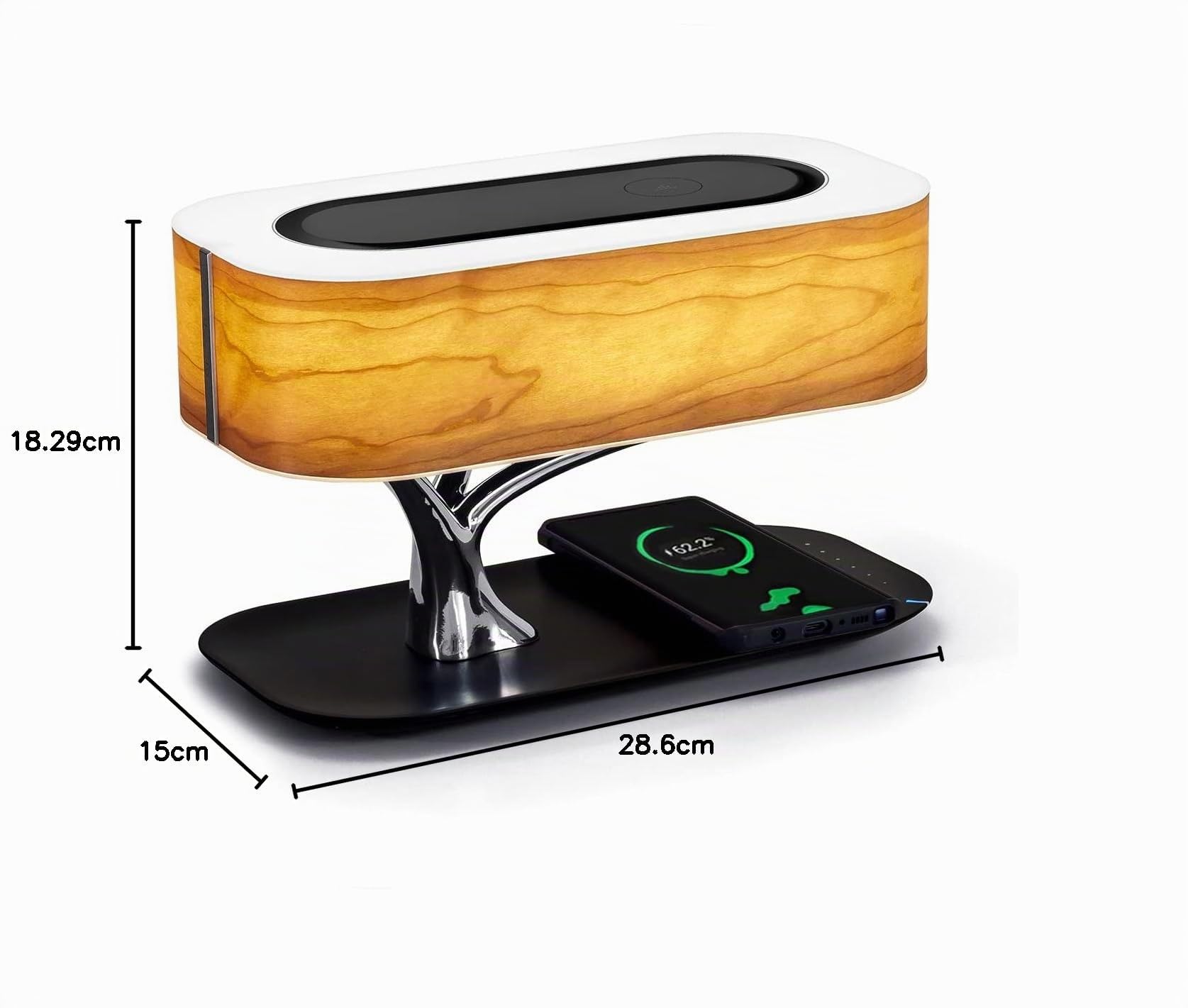 Masdio Lampada da Notte con Altoparlante Bluetooth e Caricatore Senza Fili, Modalità da Sonno a Regolazione Continua
