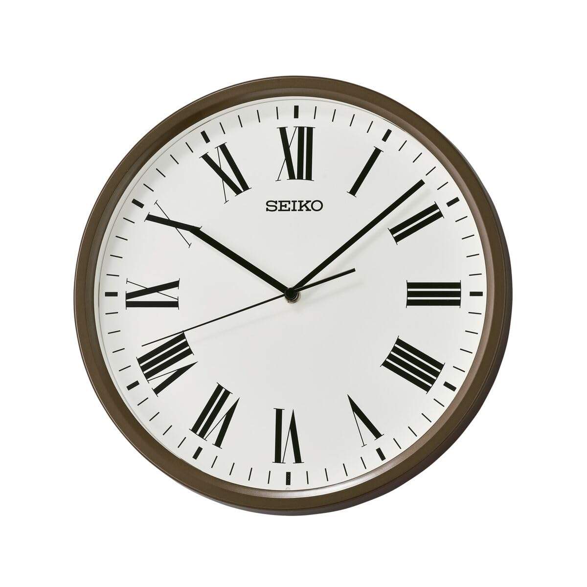 Seiko Elegant Round Brown Plastic Analog Home Decor Roman Figure Wall Clock with Sweep Movement (Size: 30.5 x 4.5 x 30.5 CM | Weight: 670 grm | Color: Brown)-image-20