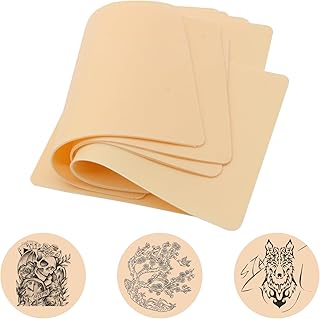 Tattoo Skin Practice - WZPB 5Pcs Tattoo Skin Double Sides Fake Skin Tattoo 8x6" Tattoo Practice Skin for Beginners and Experienced Artists Tattoo Supplies