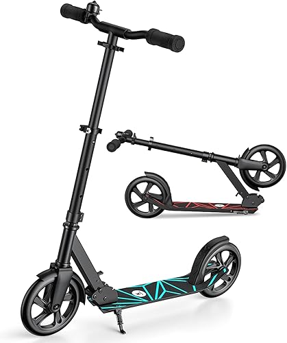 Kulobby Scooter for Kids 8 Years and Up with DIY Matte Paper-Kick Scooter for Adults EVA Foam Cotton Handles Easy CarryingWidened and Comfortable