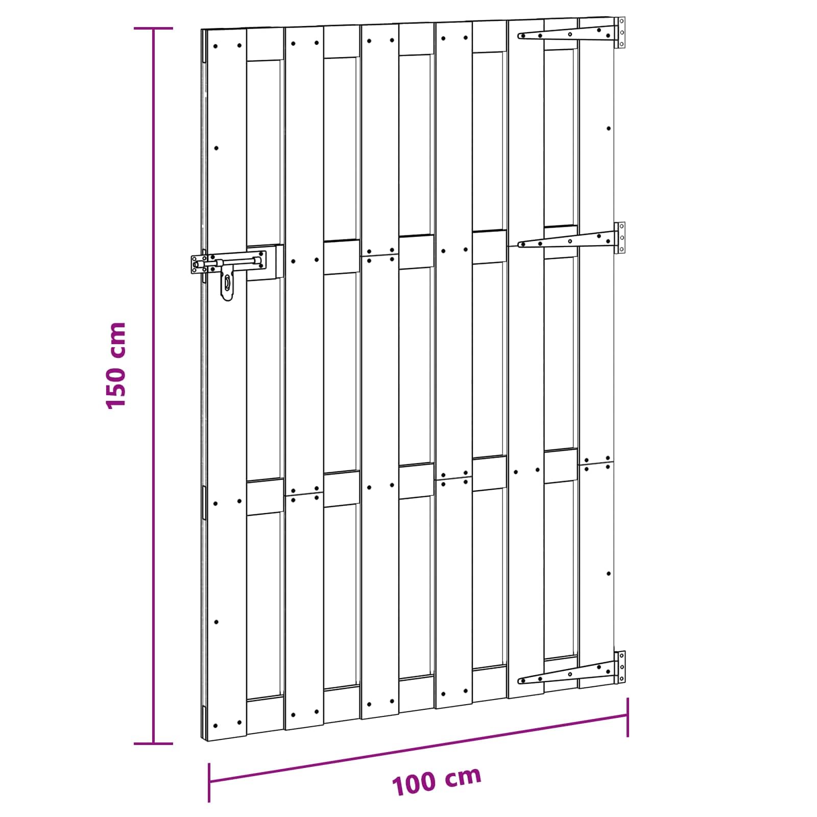 vidaXL Gartentor 100 x 150 cm WPC und Aluminium Schwarz,