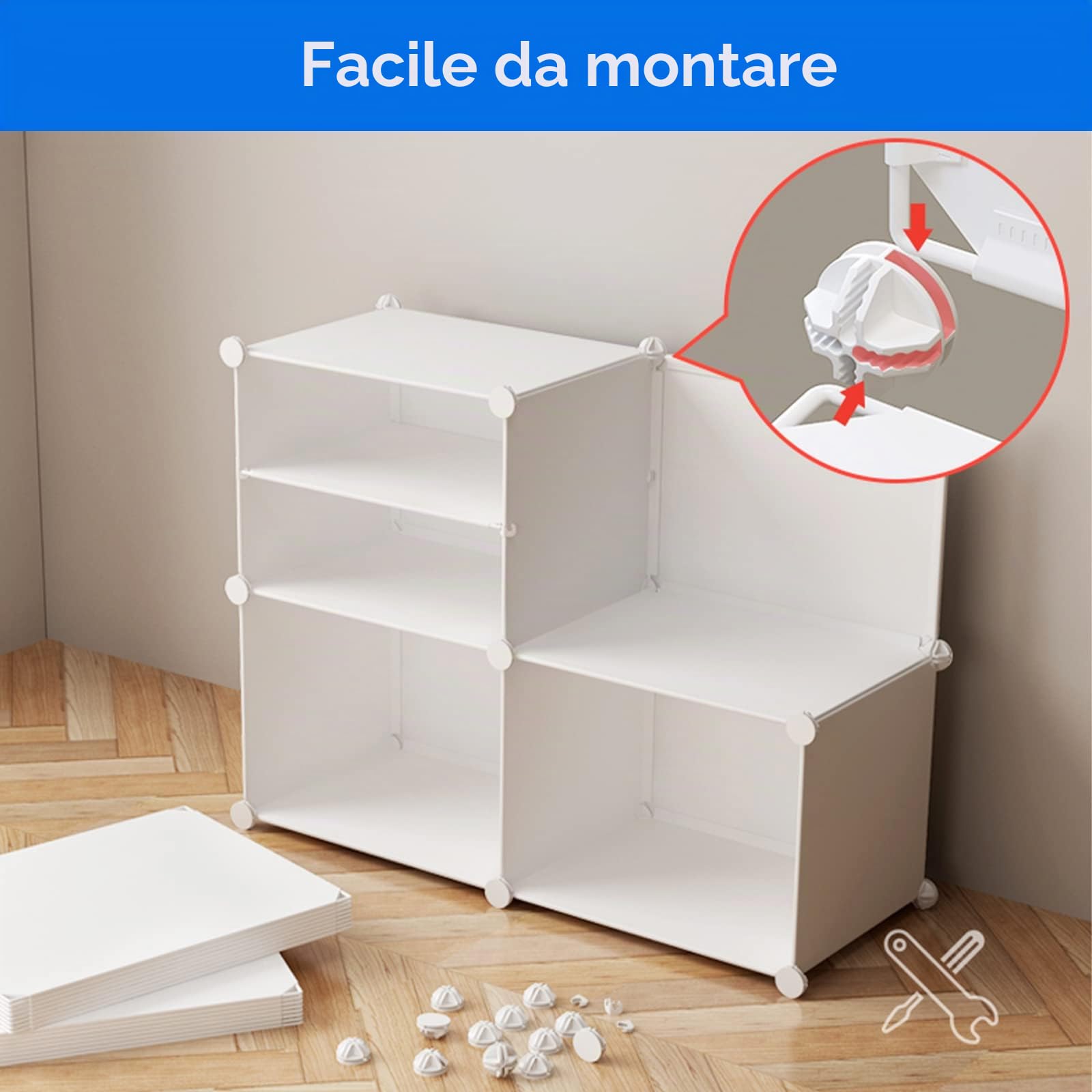 HOMCENT Scarpiera con ante e portachiavi, estensibile per 12-24 paia di scarpe, stivali, pantofole, organizer portatile per armadio, ingresso, camera da letto, corridoio(2 x 6 strati) (bianco)