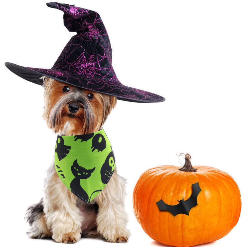 3 Pañuelos Triangulares De Halloween Para Perros Y Gatos - Diseño De Calabaza Fantasma, Tamaño Ajustable