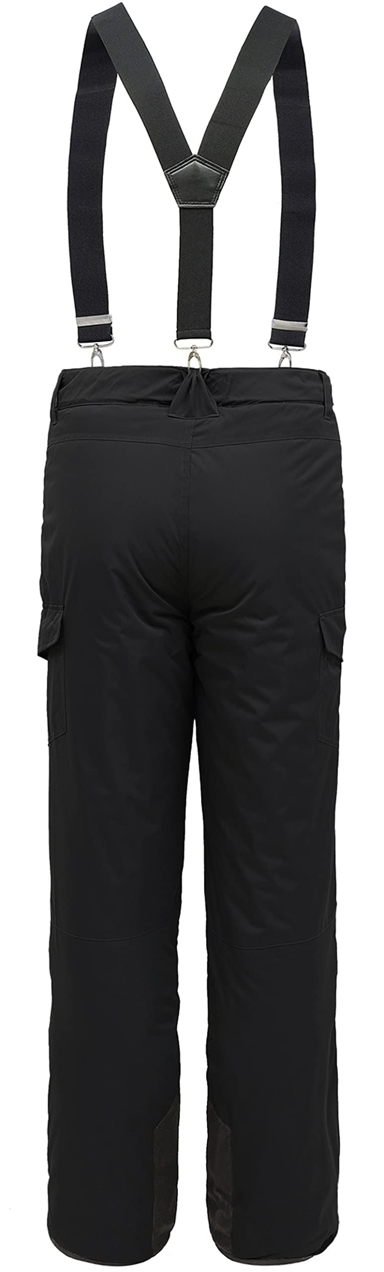 BenBoy Herren Skihose Gefüttert Warm Abnehmbaren Softshellhose Winddicht Wasserdicht Schneehose Hosenträgerhose mit Verstellbarer Träger Snowboardhose Outdoorhose Winter HXK7997M-Black2-M