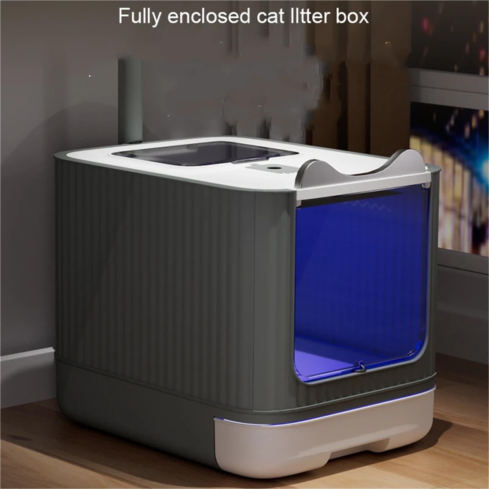 Lettiera for gatti chiusa con cassetto, porta battente e filtro antiodore