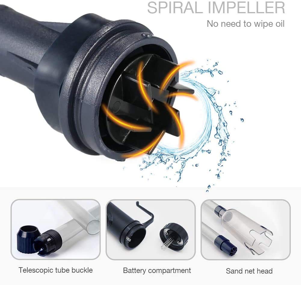 DollaTek Cambiador de Agua automático para peceras, Lavadora de Arena eléctrica, Bomba de Limpieza por succión, Suministros para acuarios