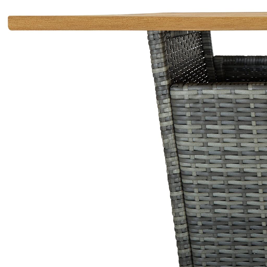 vidaXL Ensemble de Bar de Jardin 5 pcs et Coussins Mobilier de Terrasse Salon de Jardin Table et Chaises de Patio Extérieur Résine Tressée Gris