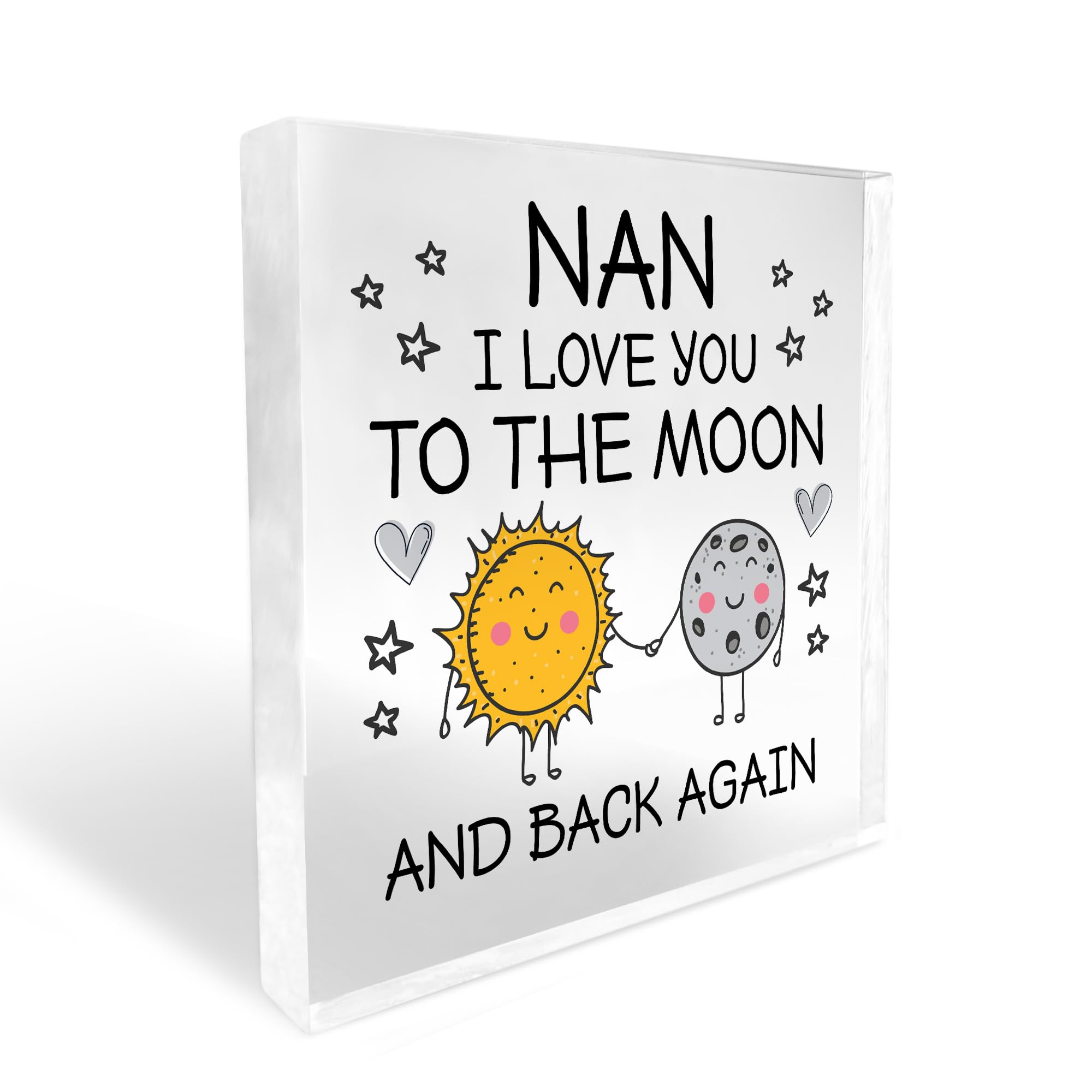 Red Ocean Gift For Nan Christmas Birthday Acrylic Block LOVE YOU NAN GIFT From Granddaughter Grandson Keepsake