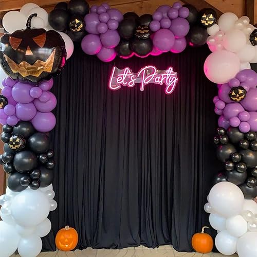 Miniatura 1 de Cortina de fondo negro de 10 x 10 pies para fiestas, sin arrugas, telón de fondo negro para Año Nuevo, fondo negro para el día de San Valentín,