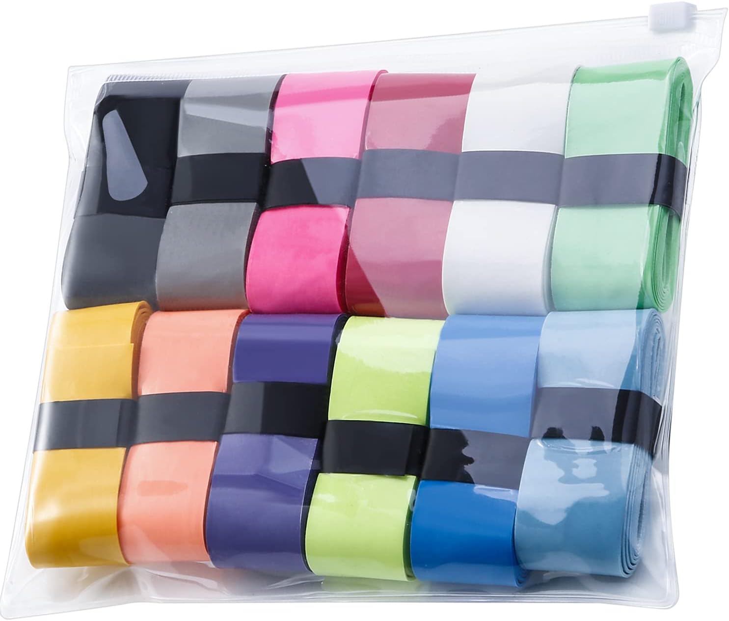Pangda 12-Pack Tennis Badminton Overgrips - Absorbent Non-Slip PU Grip Tape for Rackets, Squash, Padel, Multi-Color