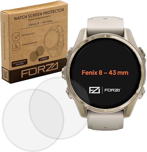 2 Pack - FORZA Screen Protector Compatible with Garmin Fenix 8 (43mm)