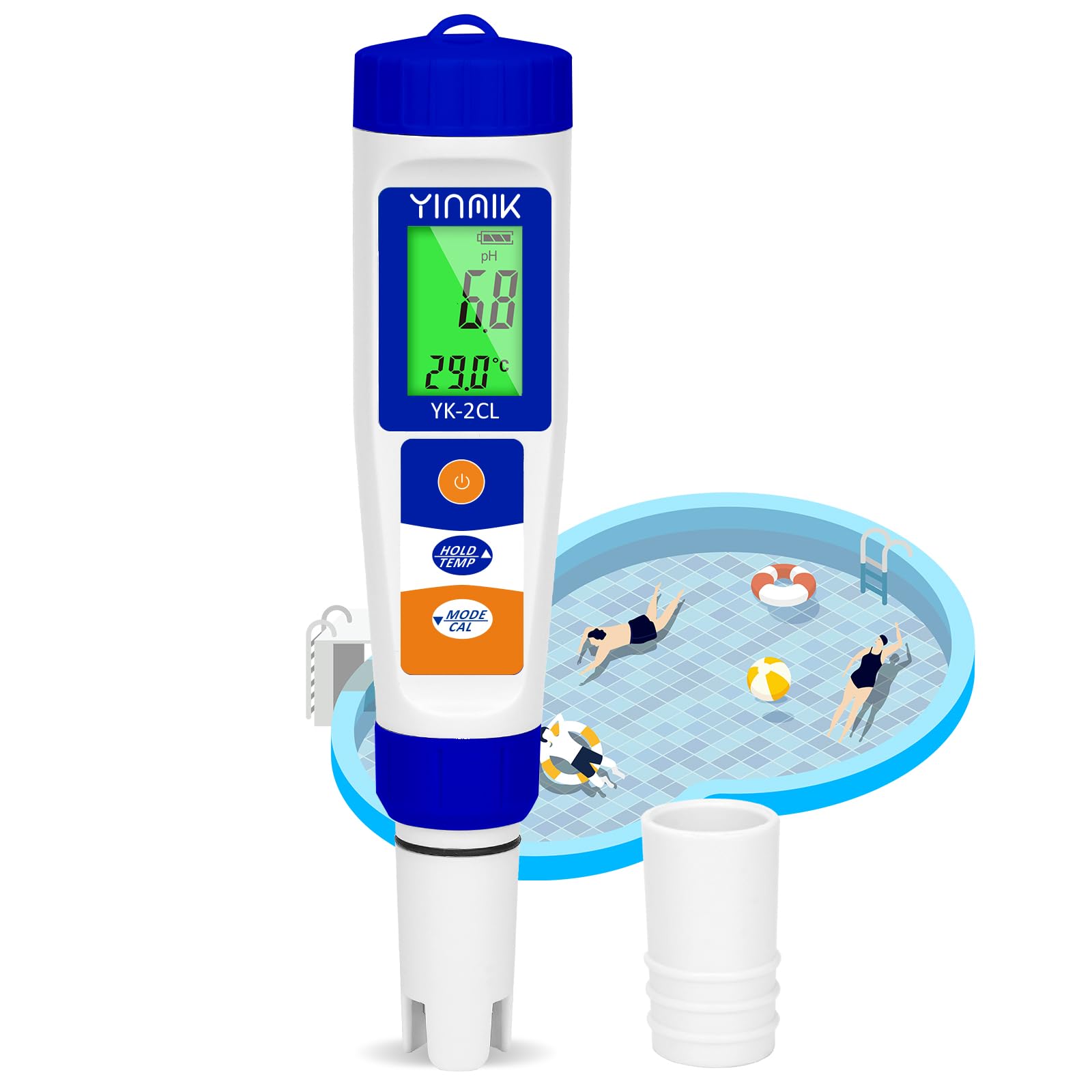 YINMIK Misuratore Digitale pH Cloro Sale per Piscine | Misura ppm, EC/TDS/ORP, Per Idroponica, Per Acquari, Per Acqua Potabile