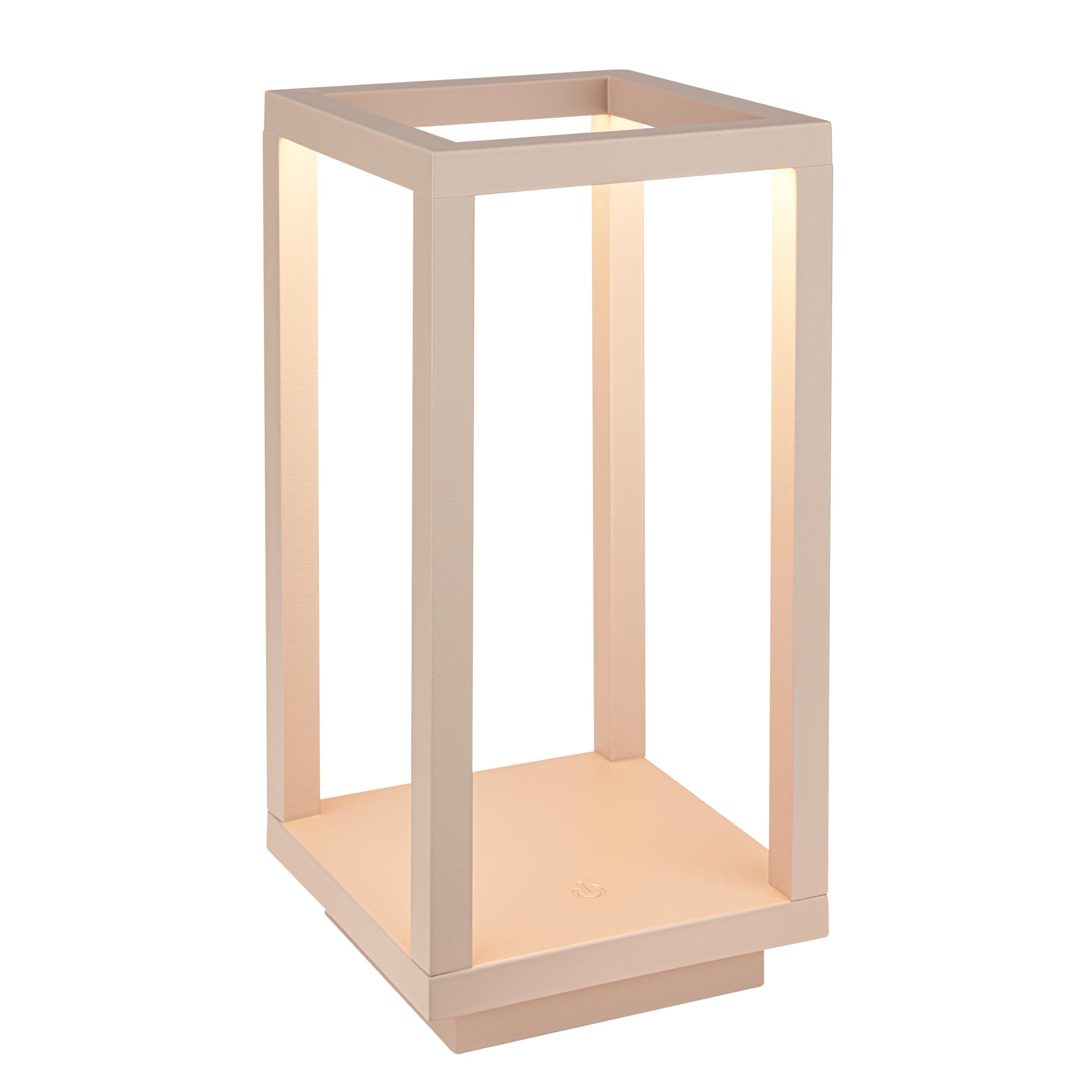 BRILONER - LED Tischlampe kabellos IP44 mit Touch, dimmbar, CCT, Akku & Lichtquelle tauschbar, LED Laterne, Tischleuchte, Akku Lampe, Terrasse, Outdoor Lampe, 10x10x22 cm, Beige