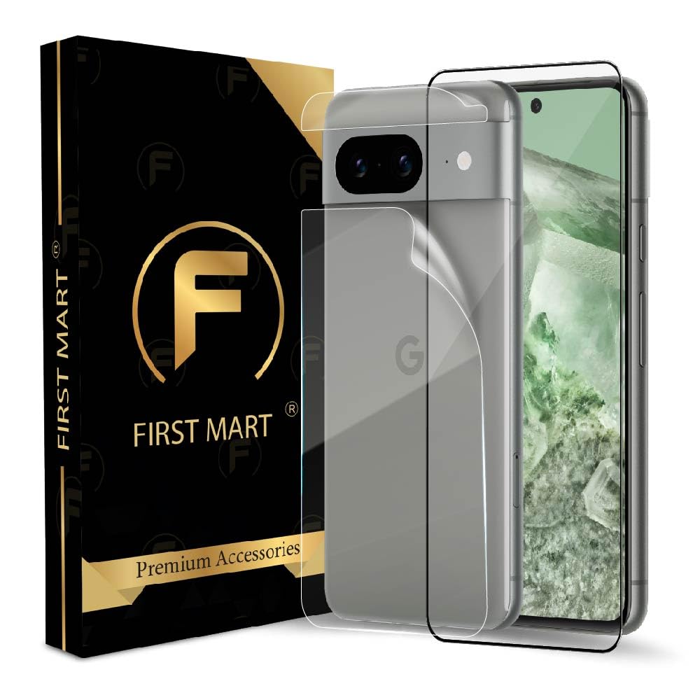 FIRST MART Tempered Glass and Clear Back Membrane for Google Pixel 8 5G with Edge to Edge Screen Coverage and Easy Installation Kit (B0CRVVNZS3) Amazon Price History, Amazon Price Tracker