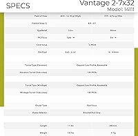 Vista 5 de HAWKE Vantage 2-7x32 AO Mil-Dot impermeable a prueba de niebla a prueba de golpes de aluminio para caza alcance o Vantage 2-7x32 AO Mil-Dot Alcance