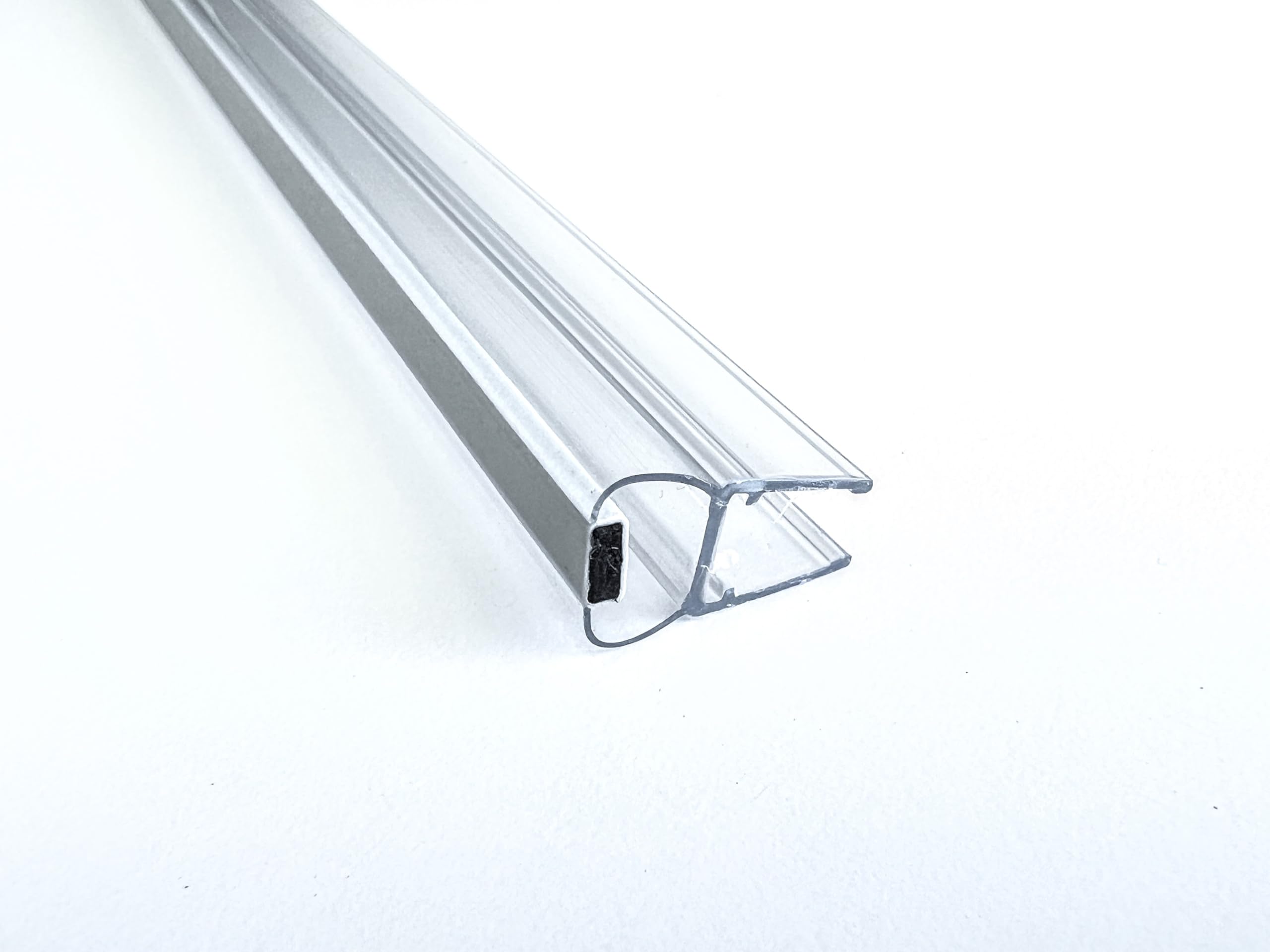 Kristhal Magnetische Duschdichtung 180° fluchtend (1 Paar) | 200cm Länge für 6mm & 8mm Glasdicke | Magnetdichtung für Duschtür, Pendeltür & Glastür | Transparent Duschprofil Made in Germany
