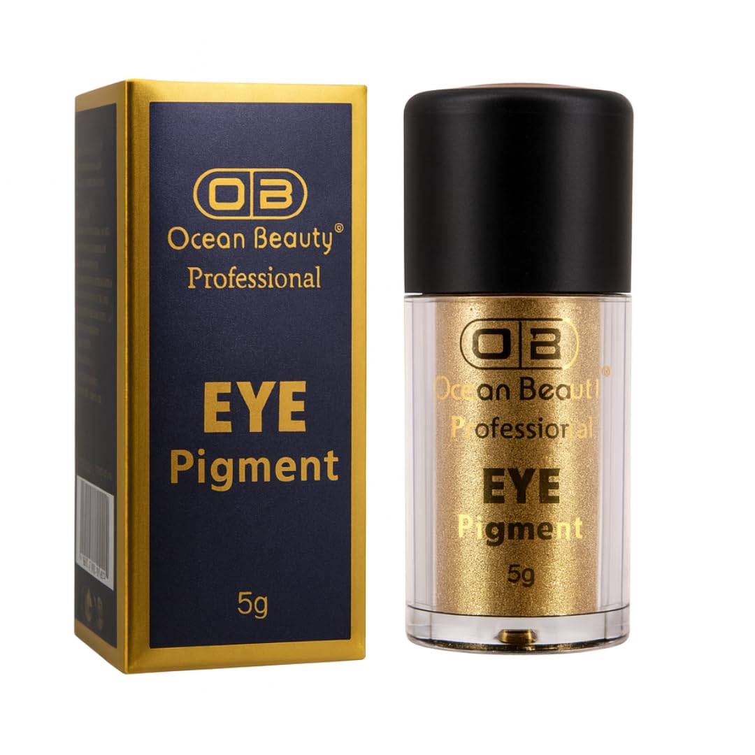 Ocean Beauty Professional Glitter Eye Shadow | Loose Powder Eye Pigment | Semi Matte Finish in Diiferent Colours | 5G (Gold)-image-19