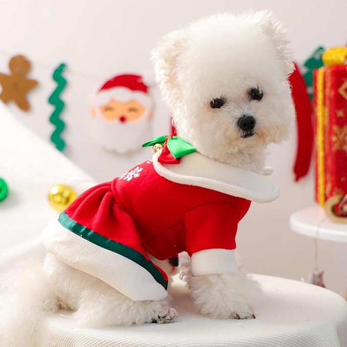 Vestido Navideño para Perro Santa Claus Talla XS Pequeño Rojo miniatura 3