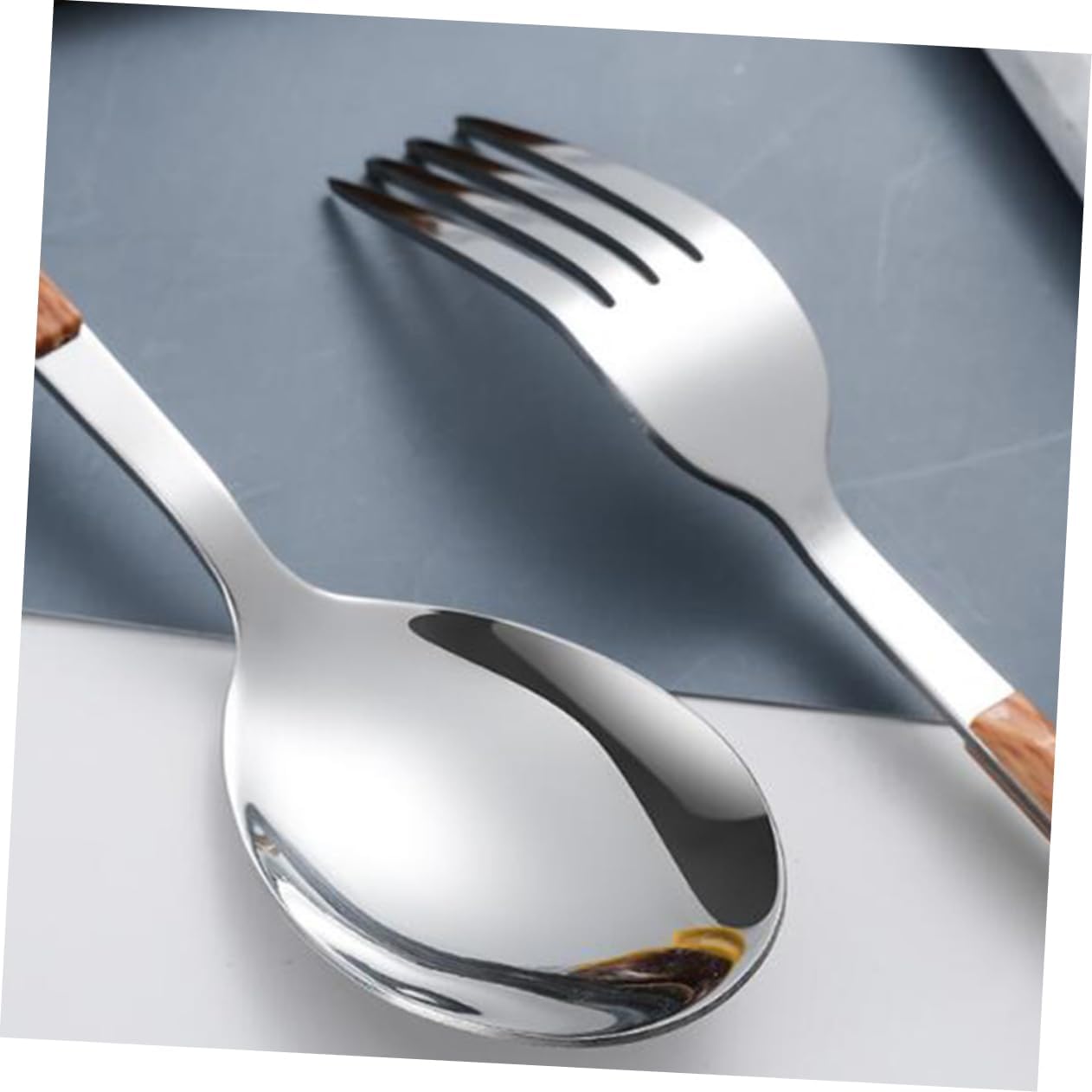 STOBAZA 9 Pcs Stainless Steel Fork Spoon Set Salad Servers for Lunch Box Dinner Forks Modern Tableware