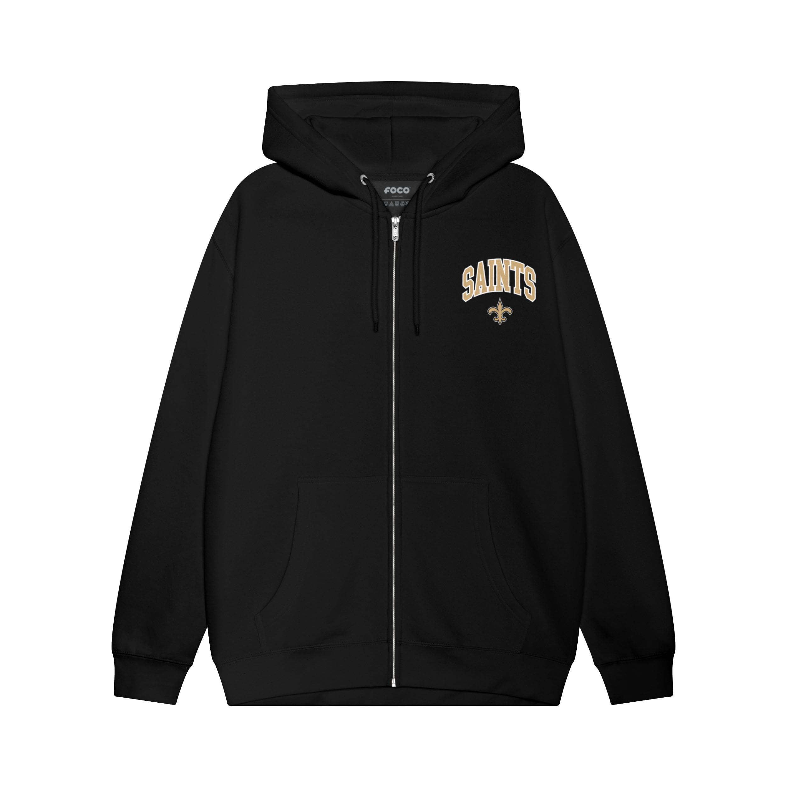 FOCO NFL Team Logo Arched Wordmark Zip Up Hoodie